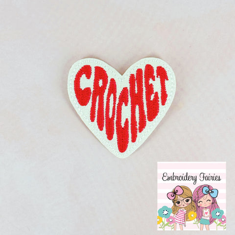 Crochet Heart Feltie Design
