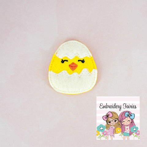 Chickie In Egg Feltie File - Easter Feltie - ITH Embroidery Design - Embroidery Digital File - Machine Embroidery Design