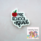 School Squad Feltie File Set - Teacher Embroidery File - Embroidery File - Feltie File - Machine Embroidery Design - School Squad Feltie