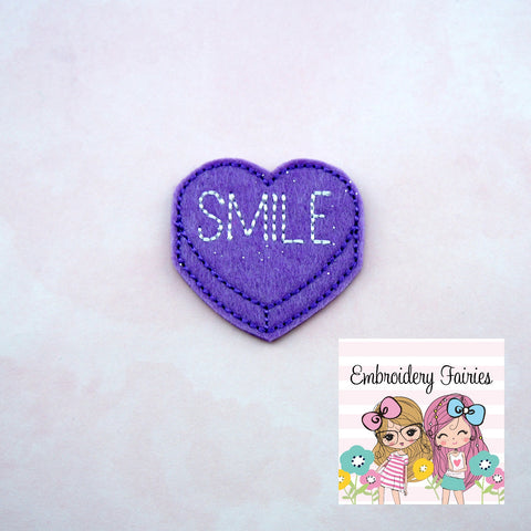 Smile Conversation Feltie File - Heart Embroidery File - Valentines Day Feltie - Feltie Design - Feltie Pattern - Candy Feltie