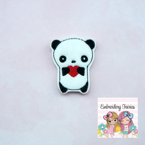 Panda Heart Feltie File - Feltie Design - Heart Feltie Design - Feltie Pattern - Feltie Download - Planner Clip Design - Panda Feltie