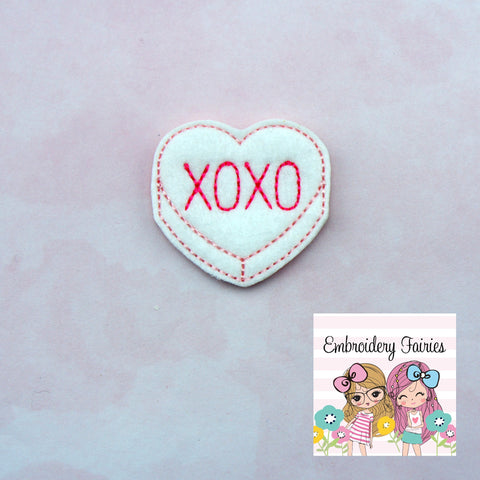 XOXO Conversation Feltie File - Heart Embroidery File - Valentines Day Feltie - Feltie Design - Feltie File - Machine Embroidery Design