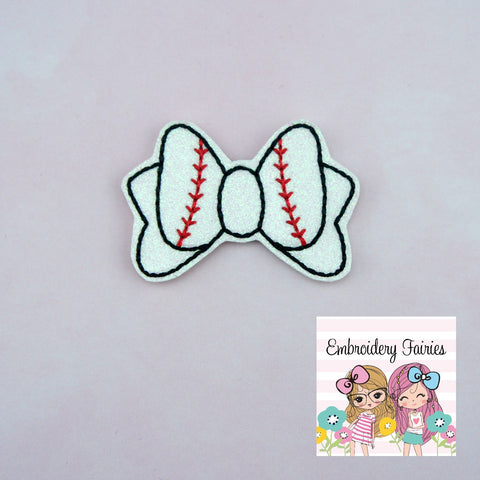 Baseball Bow Feltie  File - Baseball Feltie Design - ITH Design - Embroidery File - Embroidery Design - Embroidery File - Feltie Design