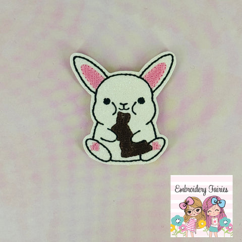 Bunny with Chocolate Bunny Feltie Design