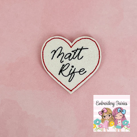 Matt Rife Heart Feltie Design