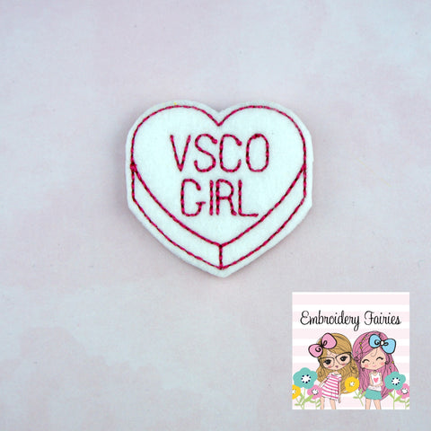 Conversation Heart VSCO Girl Feltie Design