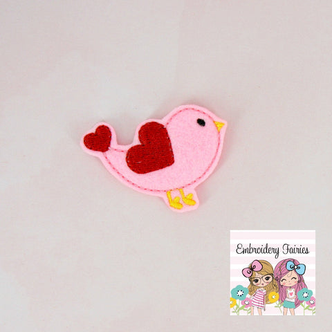 Heart Bird Feltie File - Feltie - ITH Embroidery Design - Embroidery Digital File - Machine Embroidery Design - Embroidery File - PES File