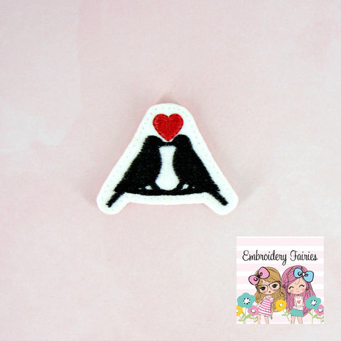 Love Birds Feltie File - Valentines Day Feltie - ITH Design - Embroidery Digital File - Machine Embroidery Design - Love Embroidery File
