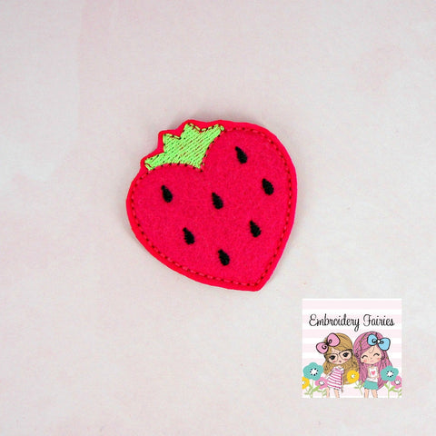 Strawberry Heart Feltie File - Strawberry Embroidery File - ITH Embroidery File - Planner Clip Embroidery File - Machine Embroidery Design