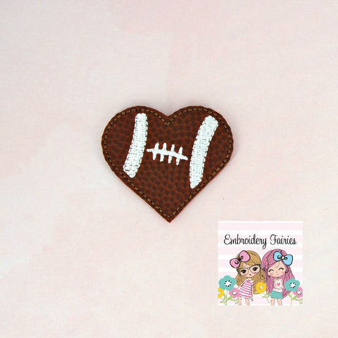 Football Heart Feltie File - Football Embroidery File - ITH Embroidery File - Planner Clip Embroidery File - Machine Embroidery Design