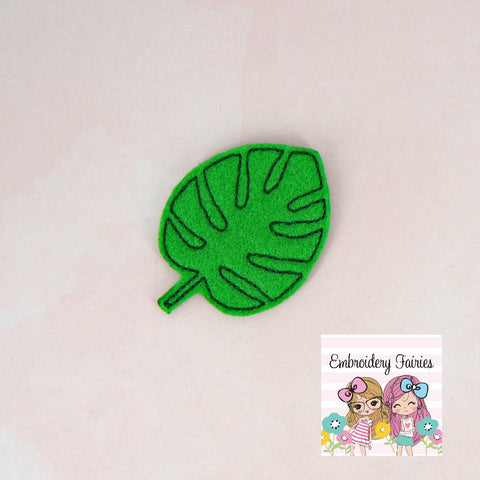 Monstera Leaf Feltie File - ITH Embroidery File - Embroidery Digital File - Machine Embroidery Design - Leaf Embroidery File