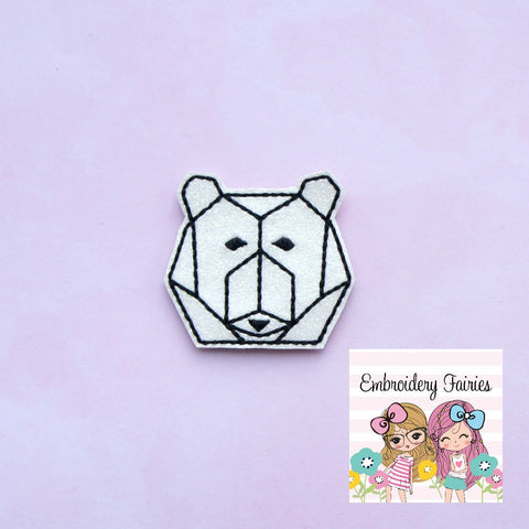 Geometric Bear Feltie File - Bear Feltie - ITH Design - Embroidery Digital File - Machine Embroidery Design - Bear Embroidery File