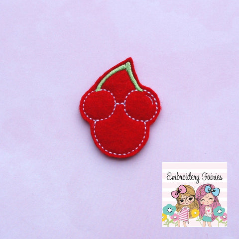 Cherries Feltie File - Cherry Feltie - ITH Design - Embroidery Digital File - Machine Embroidery Design - Cherry Embroidery Design