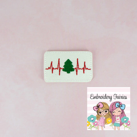 EKG Christmas File - Christmas Feltie Design - ITH Design - Embroidery Digital File - Machine Embroidery Design - Embroidery File