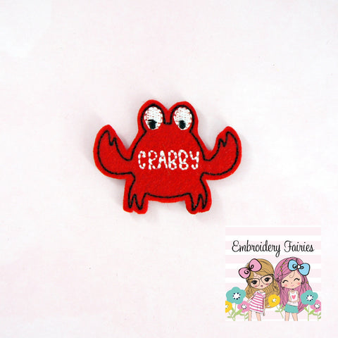 Crabby File - Crab Feltie Design - Embroidery Digital File - Machine Embroidery Design - Embroidery File - Feltie File