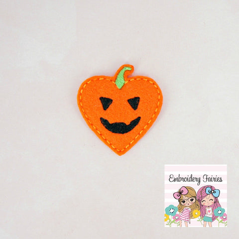 Pumpkin Heart Feltie File - Halloween Feltie File - Embroidery Digital File - Machine Embroidery Design - Embroidery File - Feltie File