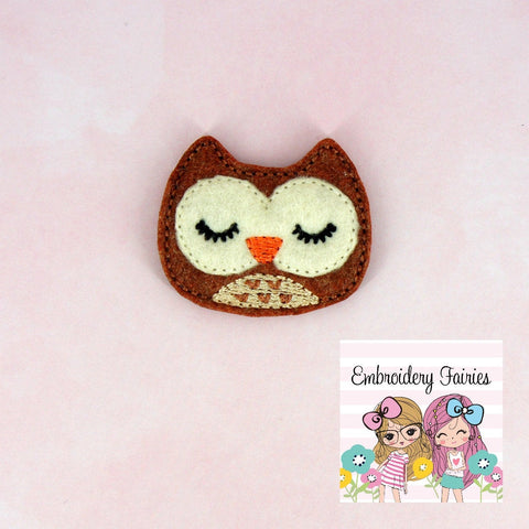 Woodland Owl Feltie File - Owl Feltie Design - ITH Embroidery File -  Embroidery File - Machine Embroidery Design - Feltie File