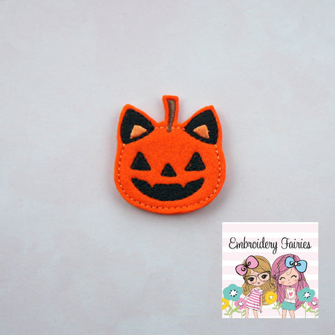 Pumpkin Kitty Feltie File - Halloween Feltie Design - ITH Design - Embroidery Digital File - Embroidery Design - Embroidery File - Feltie