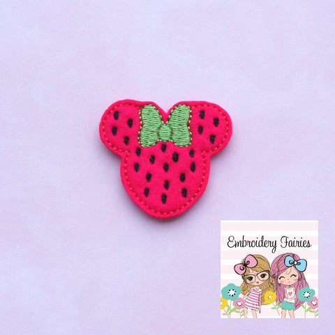 Strawberry Feltie File - Strawberry Feltie - ITH Design - Embroidery Digital File - Machine Embroidery Design - Strawberry Embroidery Design