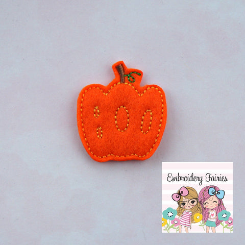 Boo Pumpkin Feltie File - Halloween Feltie- Embroidery Digital File - Machine Embroidery Design - Embroidery File - Feltie Design