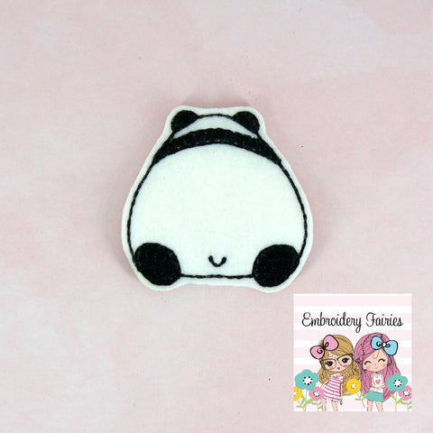 Panda Backside Feltie File - Panda Feltie - ITH Design - Digital File - Machine Embroidery Design - Embroidery - Feltie Design