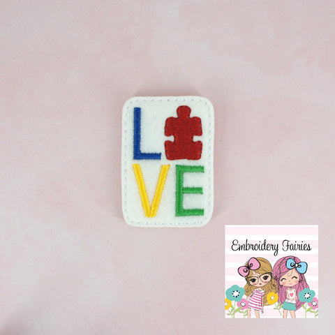 Love Autism Feltie Design -  Embroidery File - ITH Embroidery File - Medical Embroidery File - Machine Embroidery Design - Feltie File
