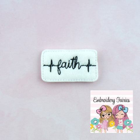 EKG Faith File - Faith Feltie - Feltie File - Embroidery Digital File - Machine Embroidery Design - Embroidery Download - Feltie Pattern