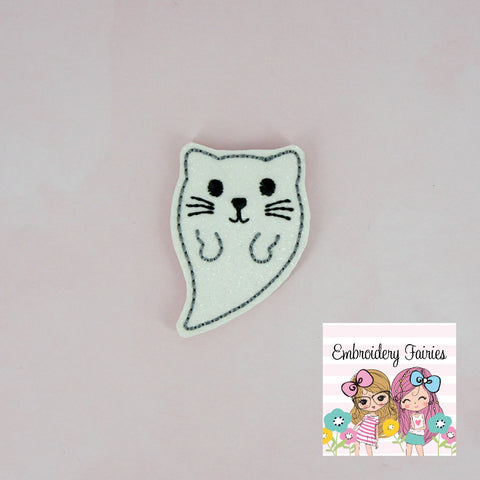Ghost Kitty Feltie File - Halloween Feltie File - Embroidery Digital File - Machine Embroidery Design - Embroidery File - Feltie File