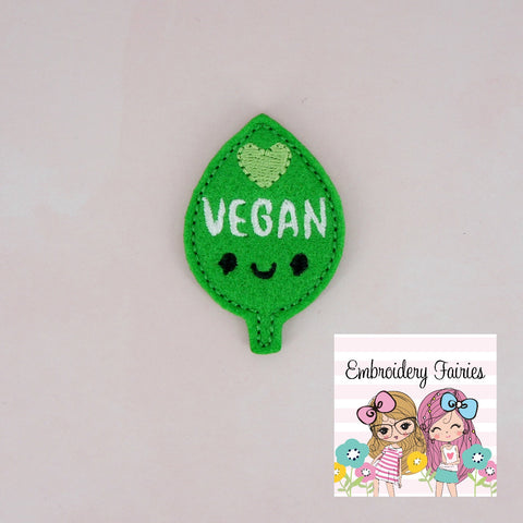 Vegan Feltie File - Leaf Feltie - ITH Embroidery Design - Embroidery Digital File - Machine Embroidery Design - Embroidery