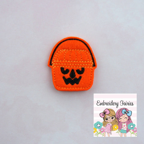 Pumpkin Bucket Feltie File - Halloween Feltie File - Embroidery Digital File - Machine Embroidery Design - Embroidery File - Feltie File
