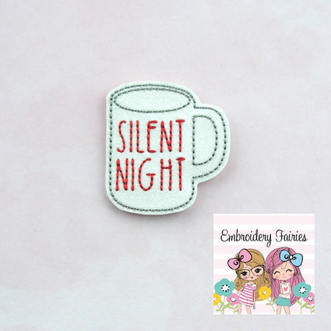 Silent Night Coffee Cup Feltie File - Silent Night Feltie - Feltie Design - Digital File - Embroidery Design - Planner Embroidery File