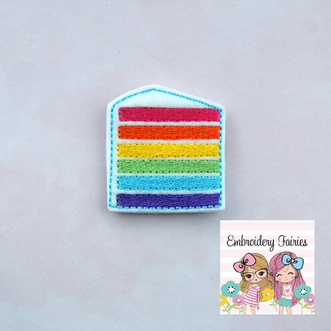 Rainbow Cake Slice Feltie File - Cake Feltie- Embroidery Digital File - Machine Embroidery Design - Embroidery File - Feltie Design