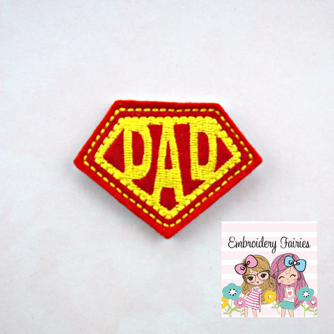 Super Dad Feltie File - Dad Feltie Pattern - Father's Day Embroidery File - Machine Embroidery Design -  Feltie Design - Feltie Pattern