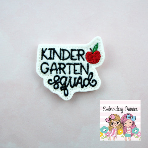 Kindergarten Feltie File - Teacher Embroidery File - Embroidery File -  Feltie File - Machine Embroidery Design - School Feltie
