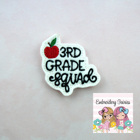 Third Grade Feltie File - Teacher Embroidery File - Embroidery File -  Feltie File - Machine Embroidery Design - School Feltie - Feltie