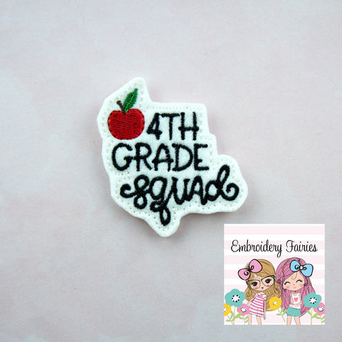 Fourth Grade Feltie File - Teacher Embroidery File - Embroidery File -  Feltie File - Machine Embroidery Design - School Feltie - Feltie