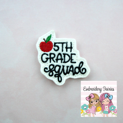 Fifth Grade Feltie File - Teacher Embroidery File - Embroidery File -  Feltie File - Machine Embroidery Design - School Feltie - Feltie