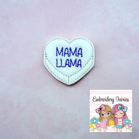 Mama Llama Conversation Feltie File - Heart Embroidery File - Valentines Day Feltie - Feltie Design - Feltie -Machine Embroidery Design