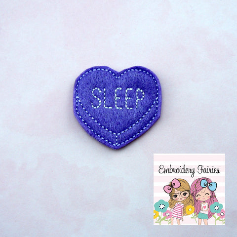 SLEEP Conversation Feltie File - Heart Embroidery File - Valentines Day Feltie - Feltie Design - Feltie -Machine Embroidery Design