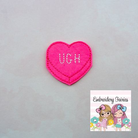 Ugh Conversation Feltie File - Heart Embroidery File - Valentines Day Feltie - Feltie Design - Feltie -Machine Embroidery Design