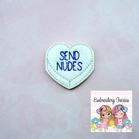 Send Nudes Conversation Feltie File - Heart Embroidery File - Valentines Day Feltie - Feltie Design - Feltie -Machine Embroidery Design