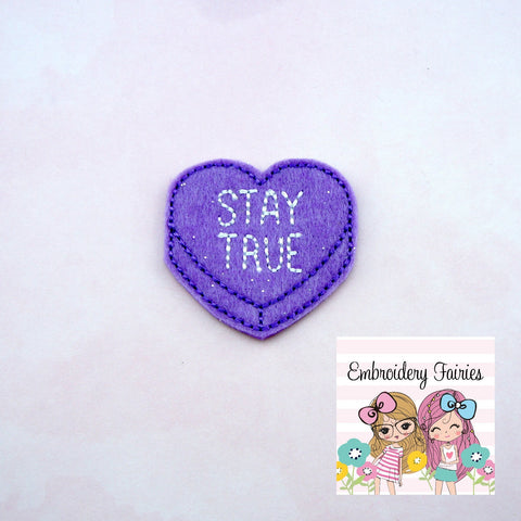 Stay True Conversation Feltie File - Heart Embroidery File - Valentines Day Feltie - Feltie Design - Feltie Pattern - Candy Feltie