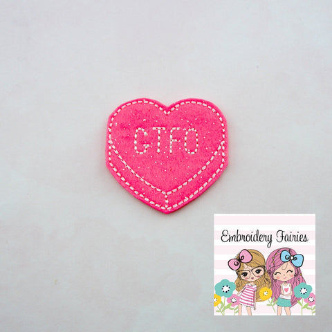 GTFO Conversation Feltie File - Heart Embroidery File - Valentines Day Feltie - Feltie Design - Feltie Pattern - Candy Feltie