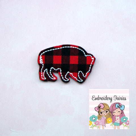 Buffalo Feltie File - BisonFeltie Design - Christmas Feltie - Embroidery Design - Mini Embroidery - Buffalo Plaid Feltie - Winter Feltie