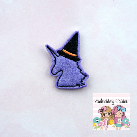 Unicorn Witch Feltie File - Halloween Feltie - Witch Feltie - Machine Embroidery Design - Feltie Designs - Feltie Pattern - Feltie File