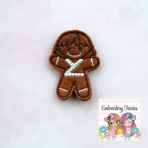 Gingerbread Luke Feltie File - Feltie Design - Christmas Feltie - Machine Embroidery Design - Feltie Designs - Feltie Pattern - Feltie File