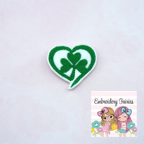 Clover Heart Feltie File -  Saint Patricks Day Feltie Design - Feltie Design - Feltie Pattern - Feltie Download - Clover Feltie - Feltie