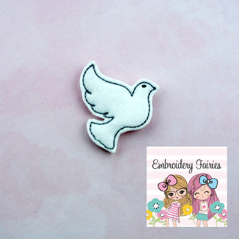Dove Feltie File -  Christmas Feltie Design - Bird Feltie - Embroidery Design - Planner Embroidery File - Feltie Pattern - Feltie Design