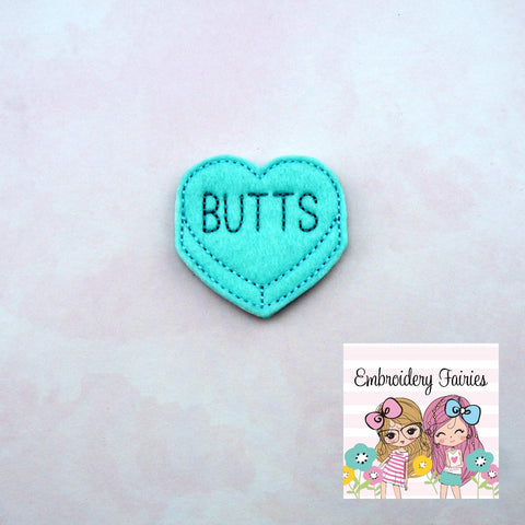 Butts Conversation Feltie File - Heart Embroidery File - Valentines Day Feltie - Feltie Design - Feltie -Machine Embroidery Design