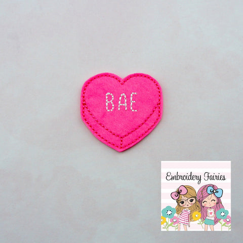 BAE Conversation Feltie File - Heart Embroidery File - Valentines Day Feltie - Feltie Design - Best Aunt Ever Feltie - Feltie Pattern